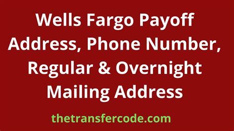 PO BOX 8546. . Wells fargo overnight payoff address